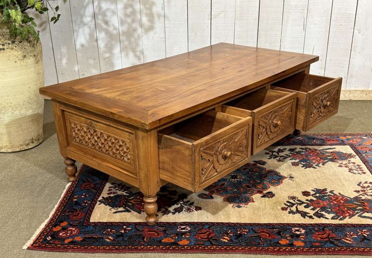 Teak coffee table, Indian manufacture from the 1970s
