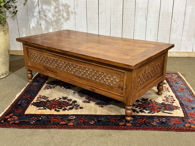 Teak coffee table, Indian manufacture from the 1970s