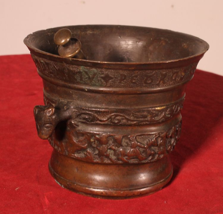 Bronze Mortar - Flanders - 16th Century, Dated 1574