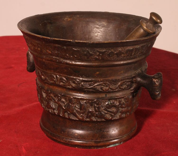 Bronze Mortar - Flanders - 16th Century, Dated 1574