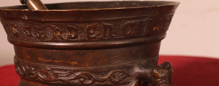 Bronze Mortar - Flanders - 16th Century, Dated 1574