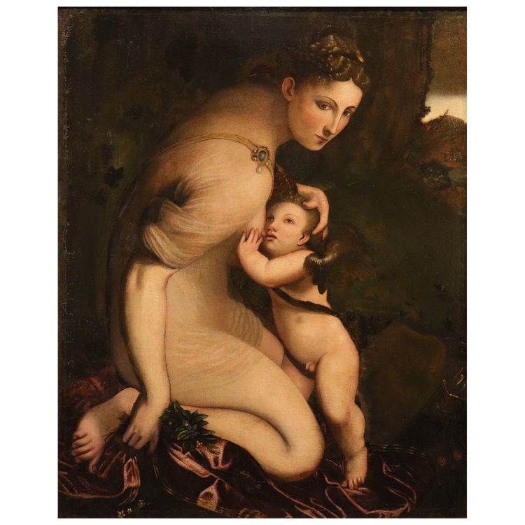 Camillo Boccaccino (Crémone, 1505 – 1546) Disciple Vénus allaitant Cupidon