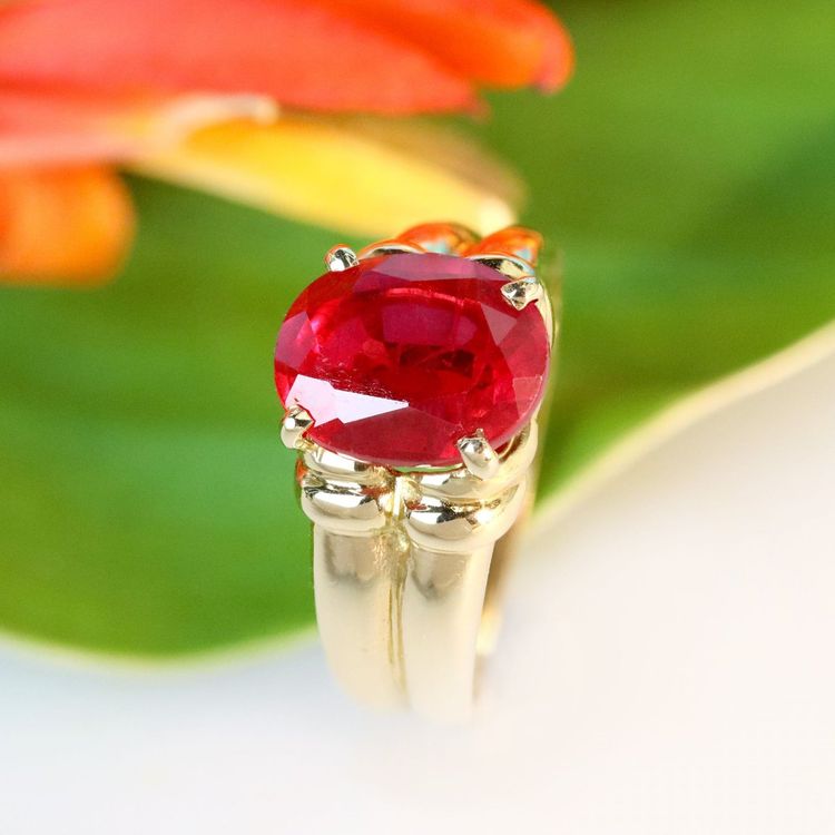 Vintage Ruby Ring In Yellow Gold