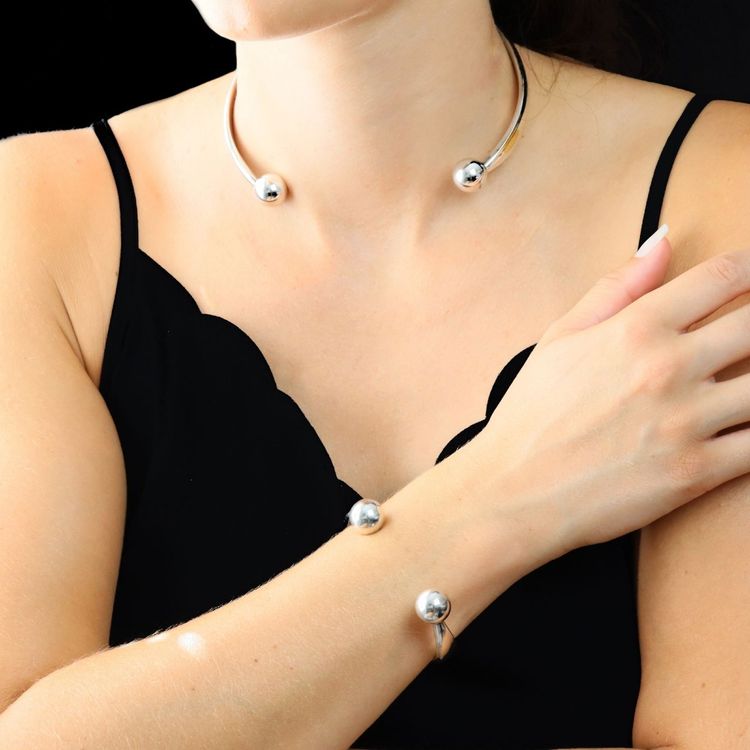 Bracelet jonc ouvert argent vintage