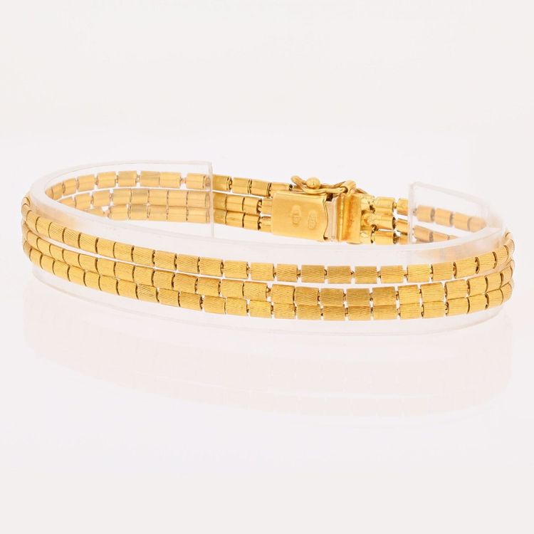 Bracelet ancien or jaune 3 rangs et améthystes