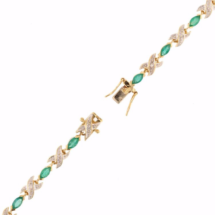 Bracelet ligne émeraudes diamants