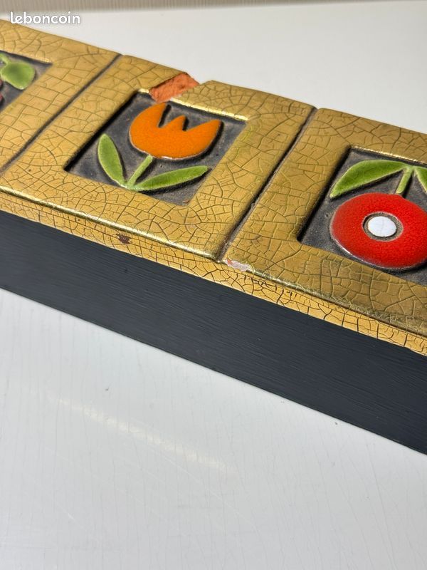Ceramic Box – Mithé ESPELT (c. 1960) – "Three Flowers" Model