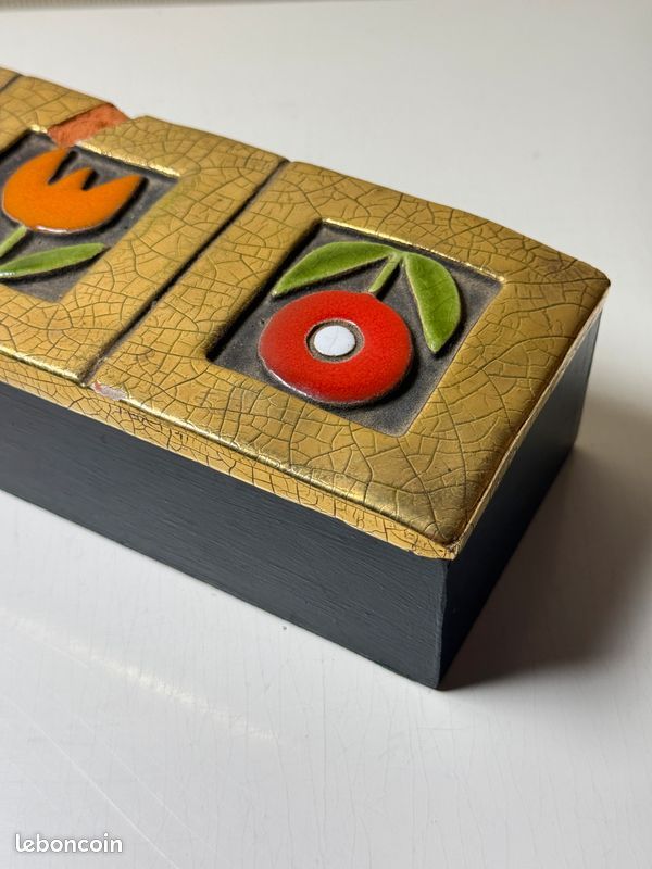 Ceramic Box – Mithé ESPELT (c. 1960) – "Three Flowers" Model