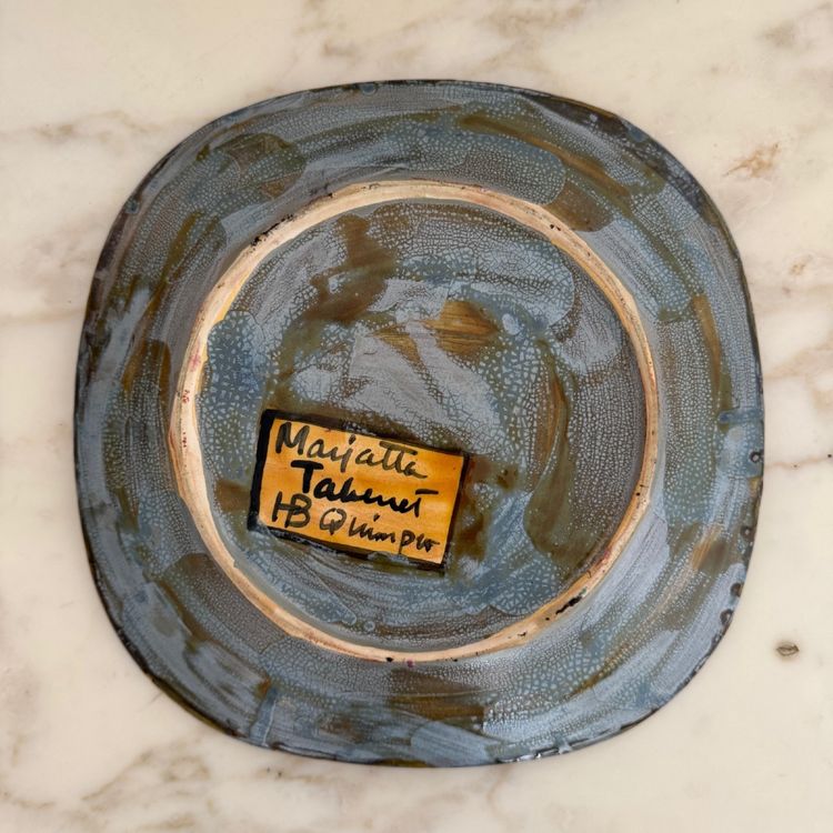Ceramic plate by Marjatta Taburet HB Quimper
