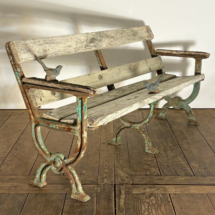 19th century cast iron garden bench