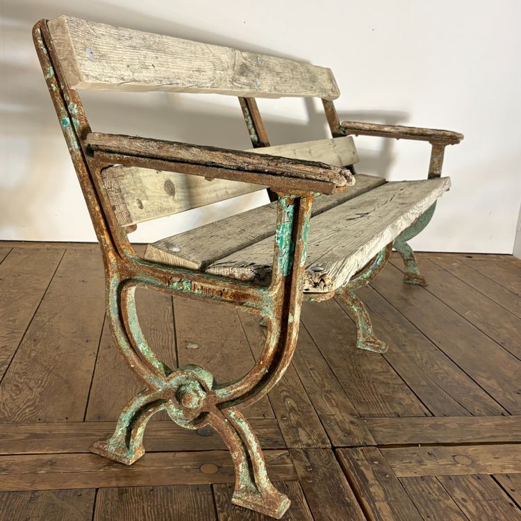 19th century cast iron garden bench