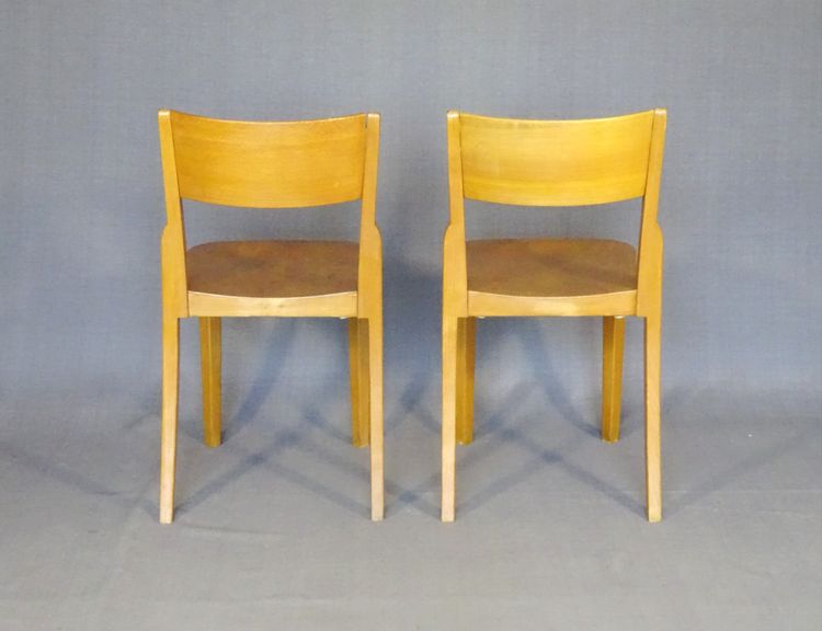 Horgen Glarus chair - Switzerland - circa 1960, golden oak, stackable
