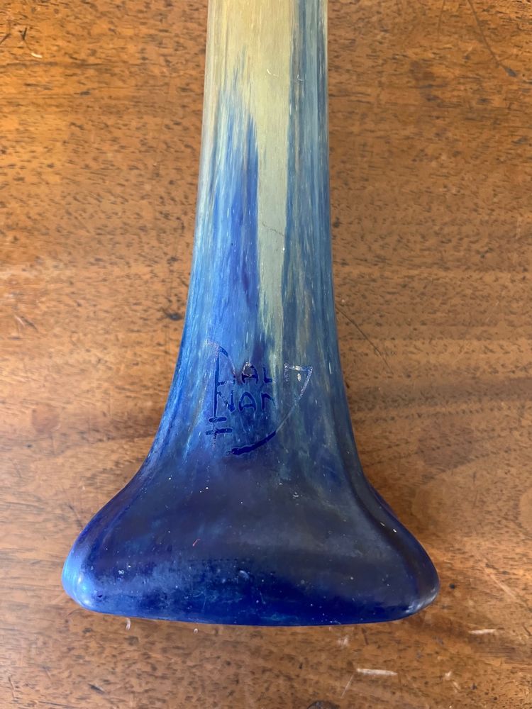 Vaso in pasta di vetro Daum con soliflore