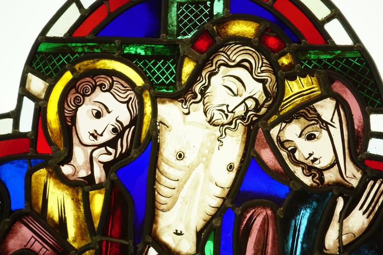 Vitrail quadrilobe – Crucifixion