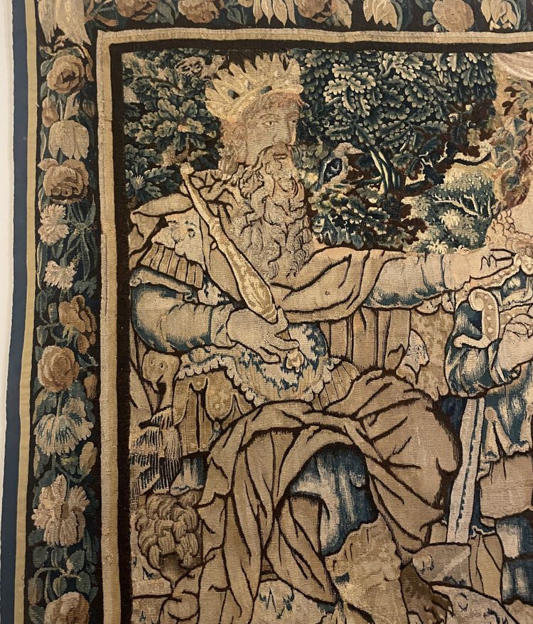 Flemish Tapestry—17th Century—depicting The Meeting Between David And King Saul