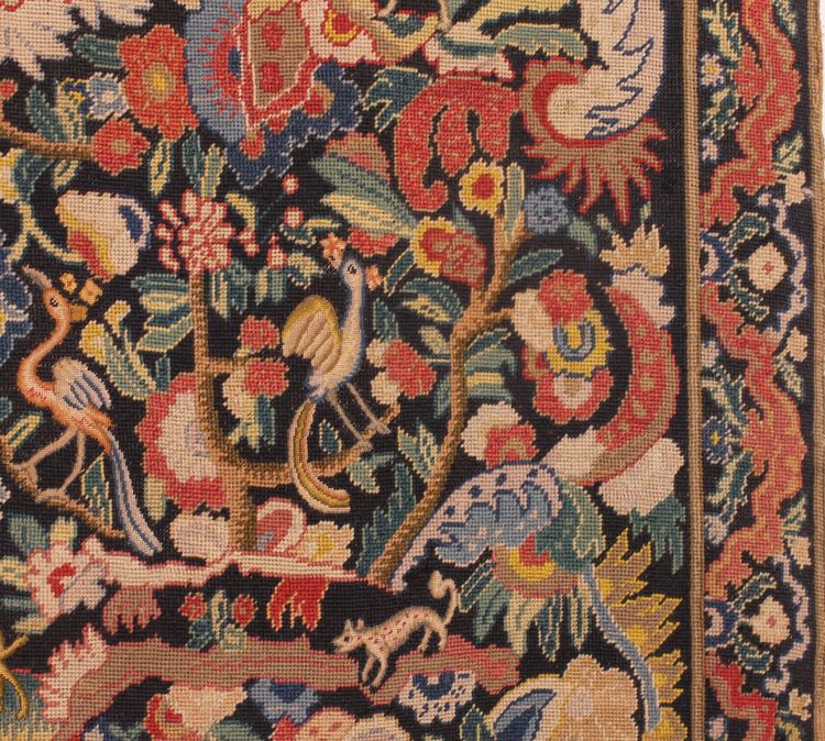 19th-century Brussels Tapestry – Flowering Foliage And A Romantic Scene