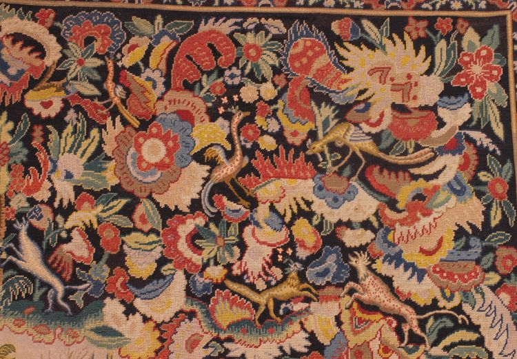 19th-century Brussels Tapestry – Flowering Foliage And A Romantic Scene