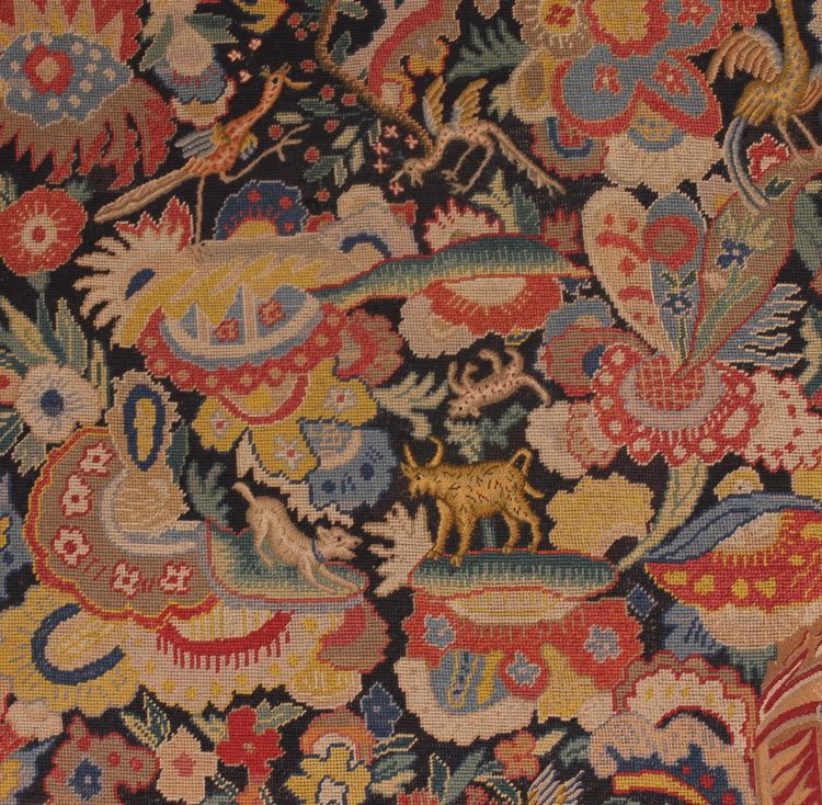 19th-century Brussels Tapestry – Flowering Foliage And A Romantic Scene