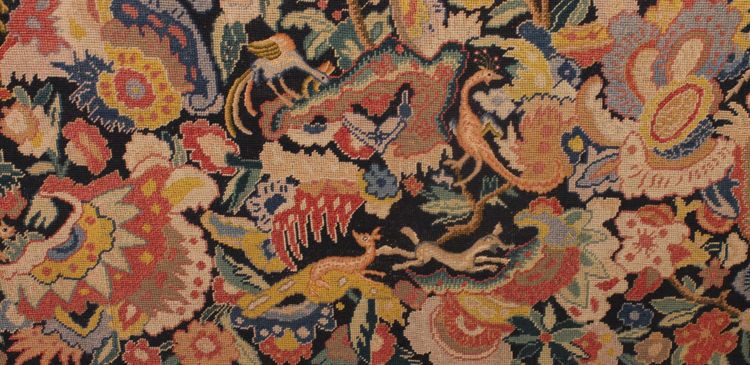 19th-century Brussels Tapestry – Flowering Foliage And A Romantic Scene