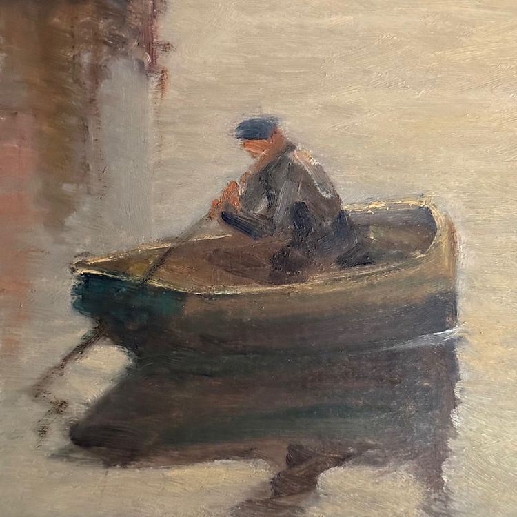 Huile sur panneau par Alexandre Raynaud port de La Rochelle XXe bateaux