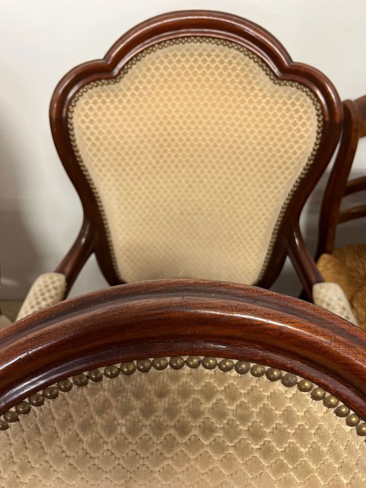 Set of 4 mahogany armchairs, 19th century
