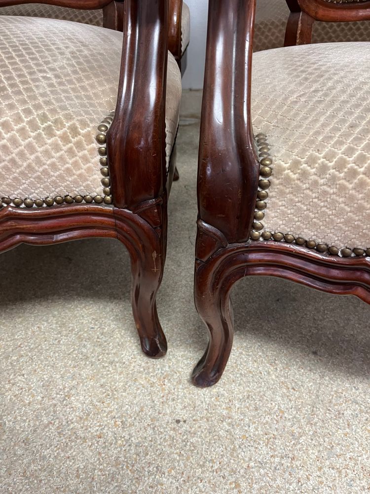 Set of 4 mahogany armchairs, 19th century