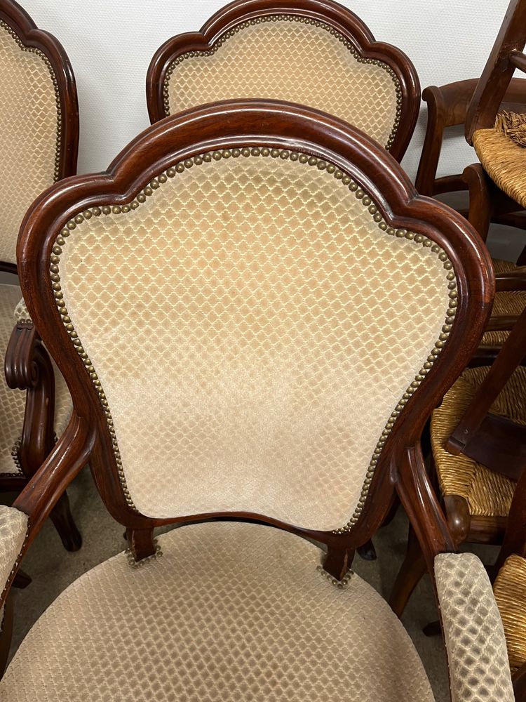 Set of 4 mahogany armchairs, 19th century