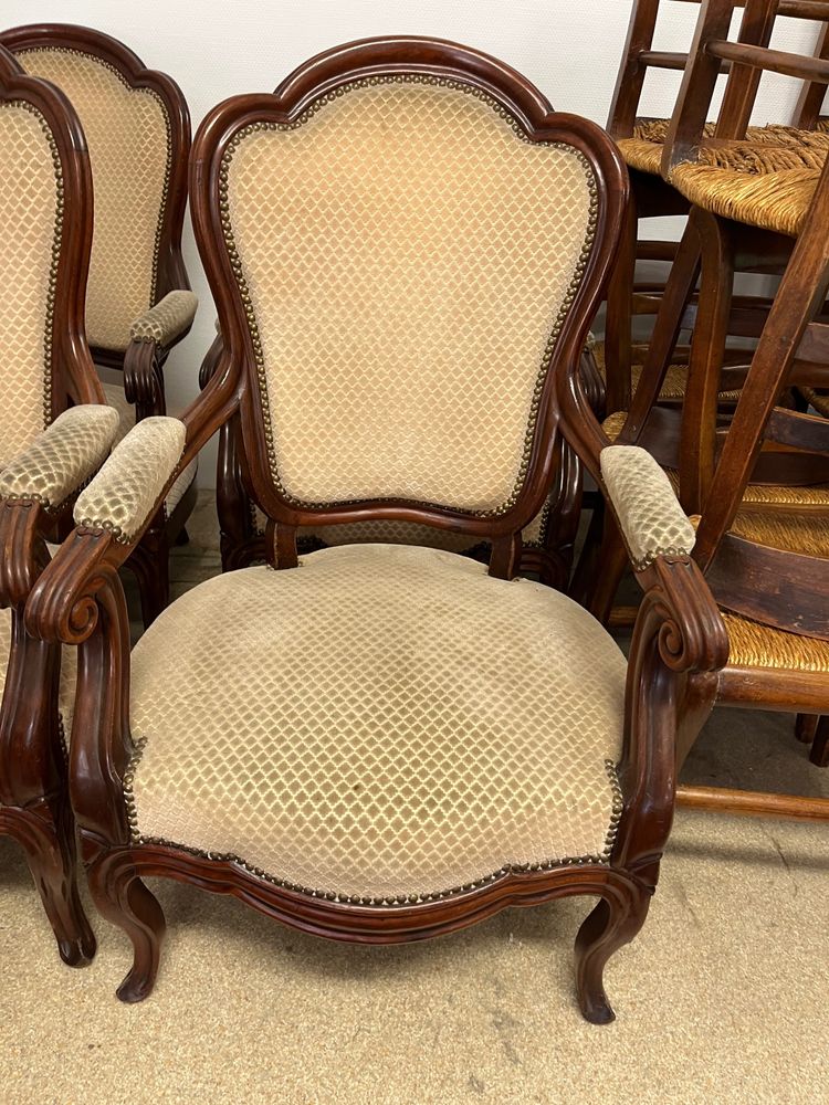 Set of 4 mahogany armchairs, 19th century