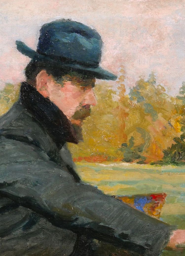 Henri Laffite (1885–1977), Porträt eines Malers im Freien, Gemälde, 1912, Impressionismus