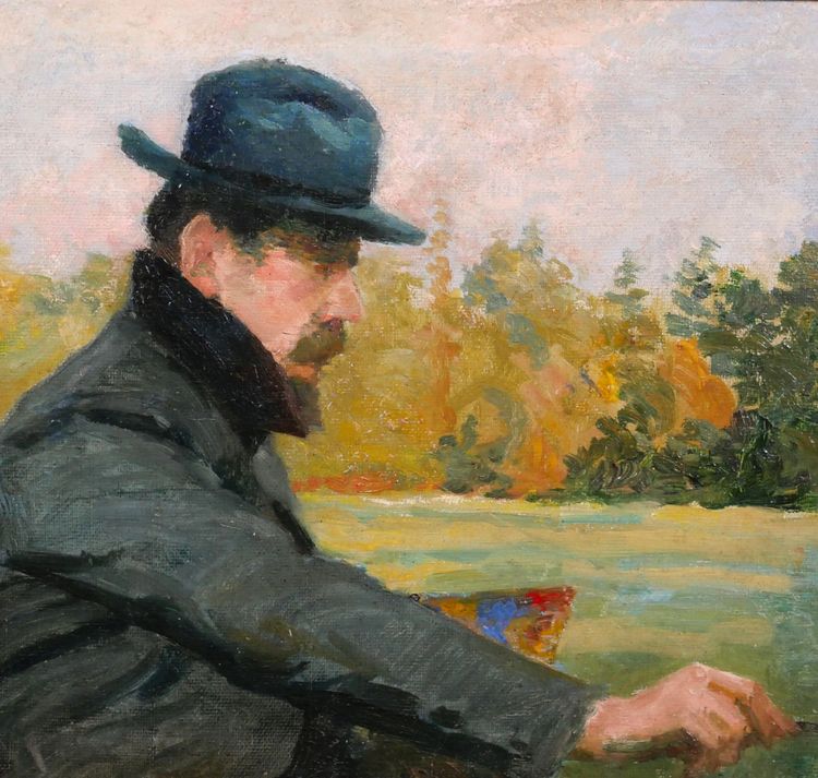 Henri Laffite (1885–1977), Porträt eines Malers im Freien, Gemälde, 1912, Impressionismus