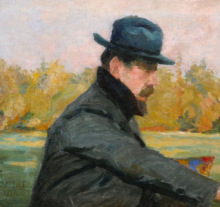 Henri Laffite (1885–1977), Porträt eines Malers im Freien, Gemälde, 1912, Impressionismus
