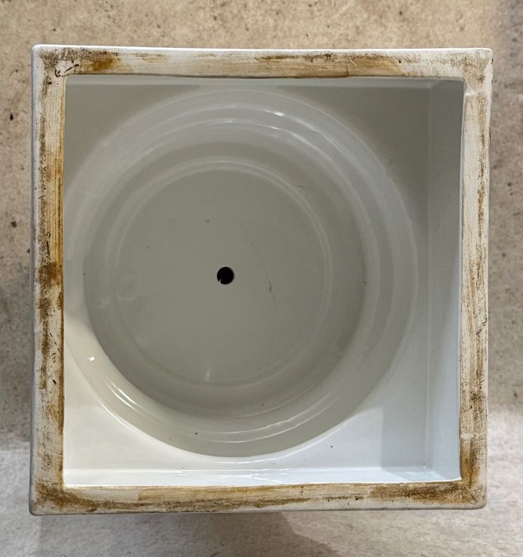 Paire de colonnes faience blanche