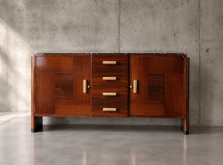 Buffet Art Déco dessus marbre 