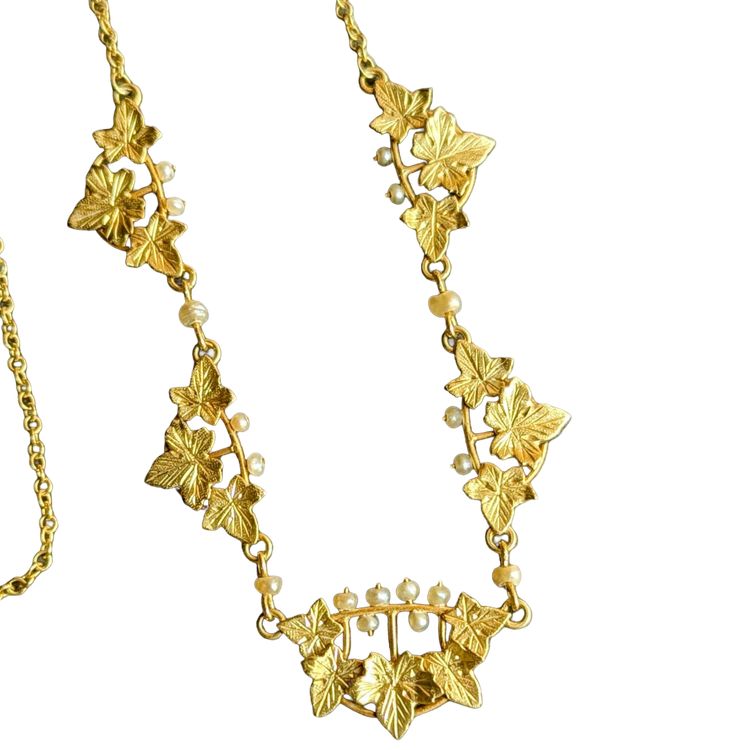 Antique Collier de Draperie Art Nouveau Français en Or 18k CIRCA 1900