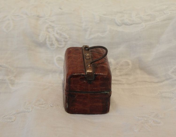Late 19th century suitcase-shaped travel inkwell