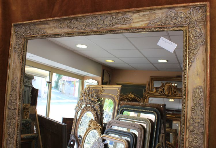 Large antique rectangular mirror, First Empire style, 100 x 155 cm