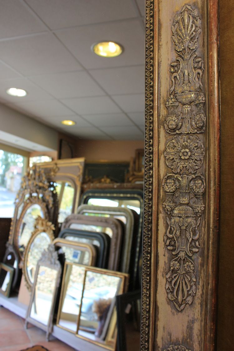 Large antique rectangular mirror, First Empire style, 100 x 155 cm