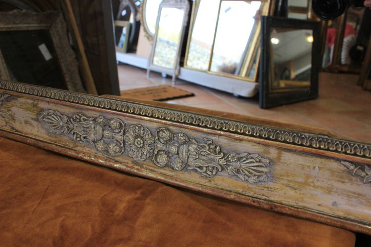 Large antique rectangular mirror, First Empire style, 100 x 155 cm