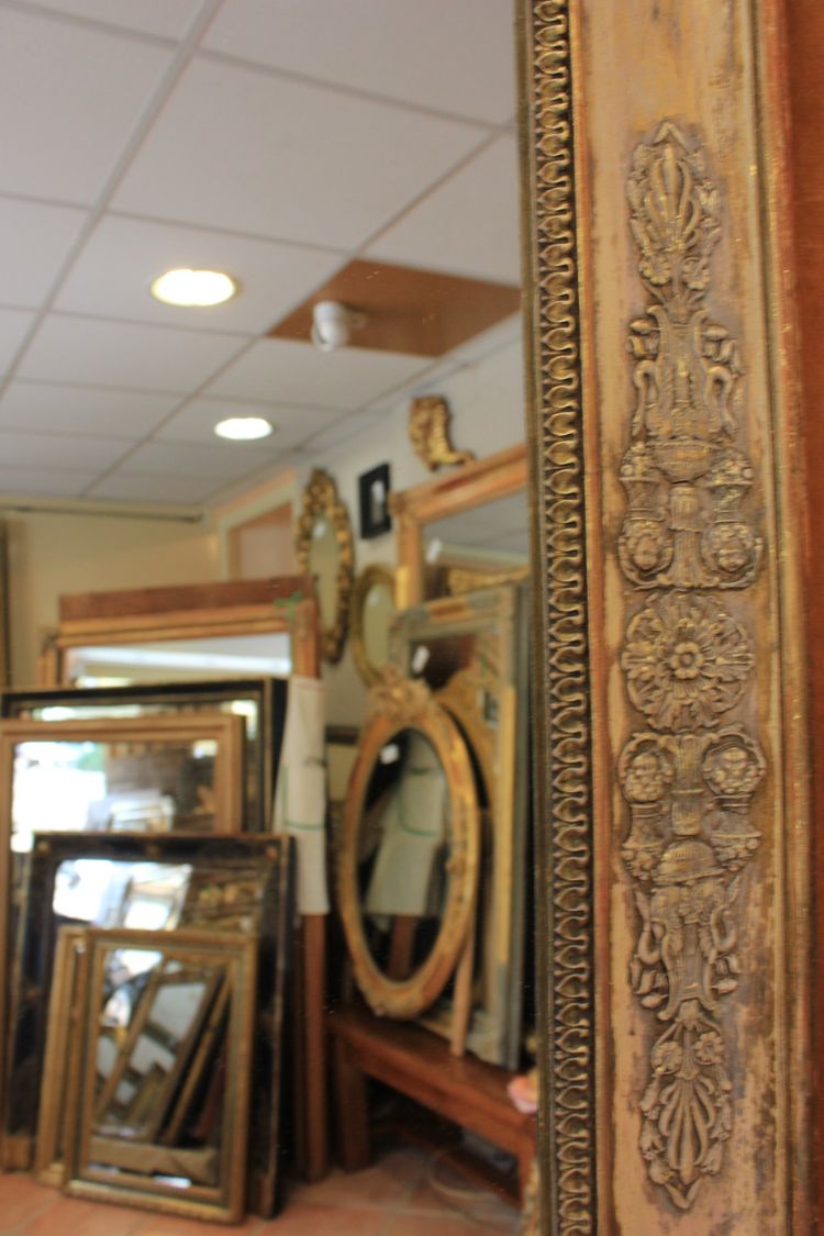 Large antique rectangular mirror, First Empire style, 100 x 155 cm