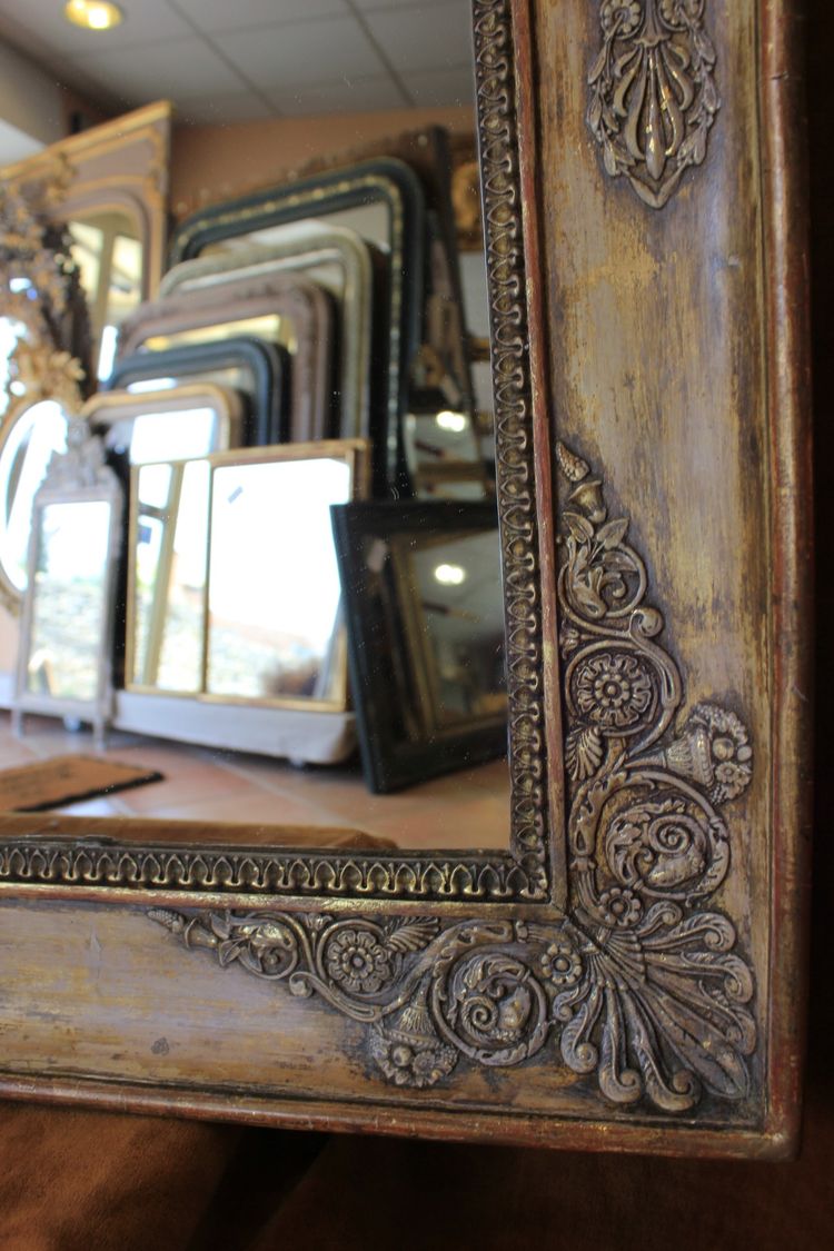 Large antique rectangular mirror, First Empire style, 100 x 155 cm