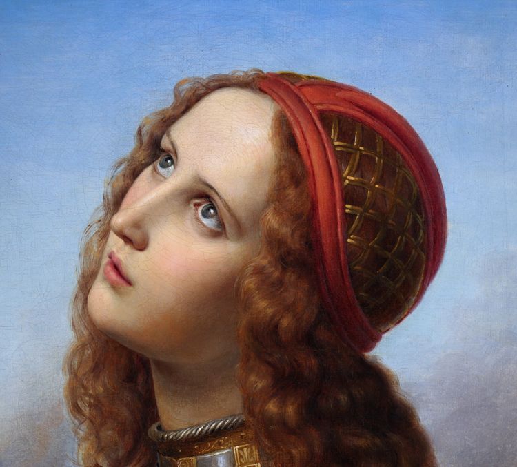 Hermann Anton Stilke, 1831 Jeanne d’Arc, antikes Ölgemälde, gerahmt