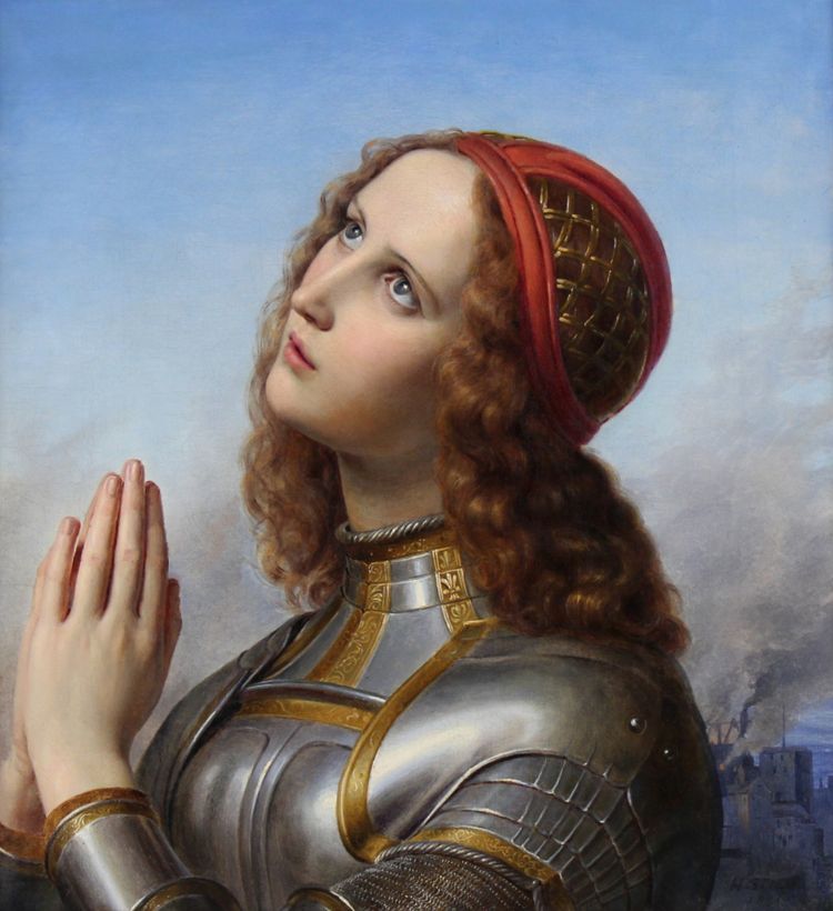 Hermann Anton Stilke, 1831 Jeanne d’Arc, antikes Ölgemälde, gerahmt