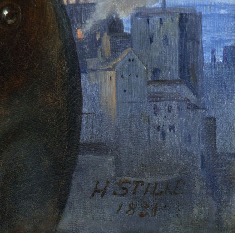Hermann Anton Stilke, 1831 Jeanne d’Arc, antikes Ölgemälde, gerahmt