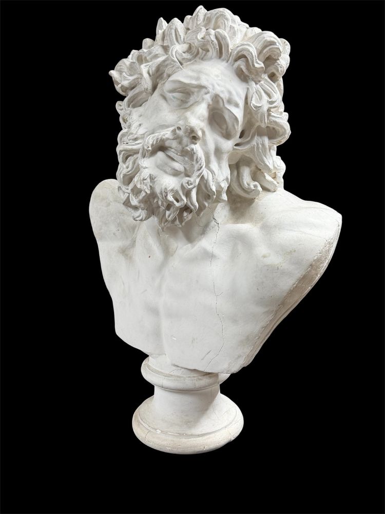 Grand buste de Laocoon moulage en plâtre d’après l’antique début XXème siècle H 72 cm