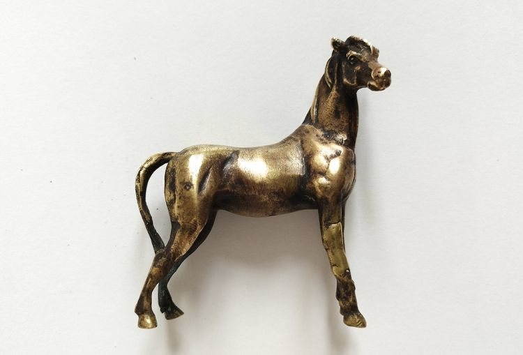 Statuetta in bronzo di cavallo arabo, scultura del XX secolo