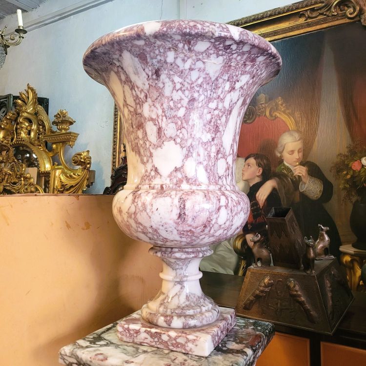 Medici vase on a marble column, mid-20th century