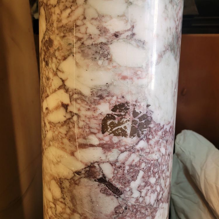 Medici vase on a marble column, mid-20th century