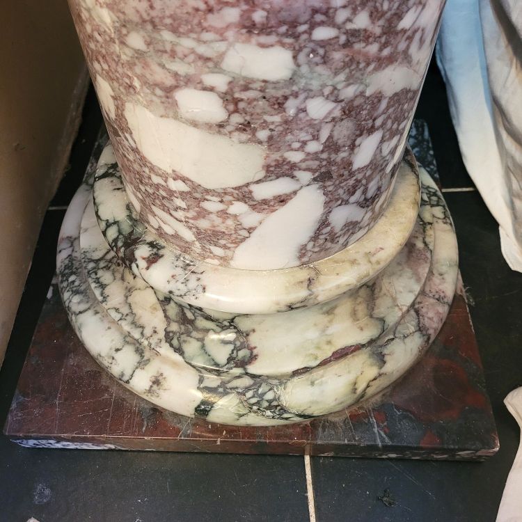 Medici vase on a marble column, mid-20th century