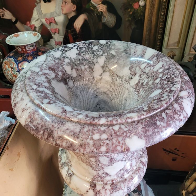 Medici vase on a marble column, mid-20th century