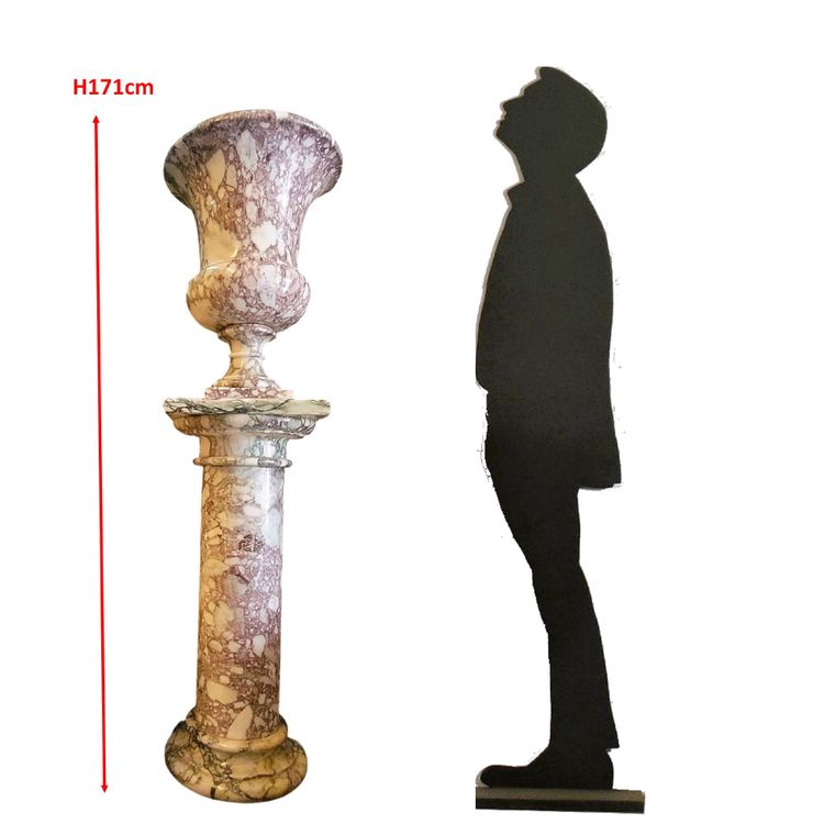 Medici vase on a marble column, mid-20th century